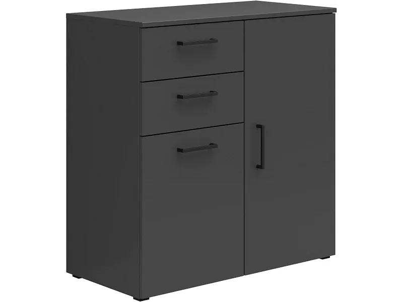 Kommode Multistauraum Graphitfarben , 80/83/40 cm , 2 Schublade(n) 