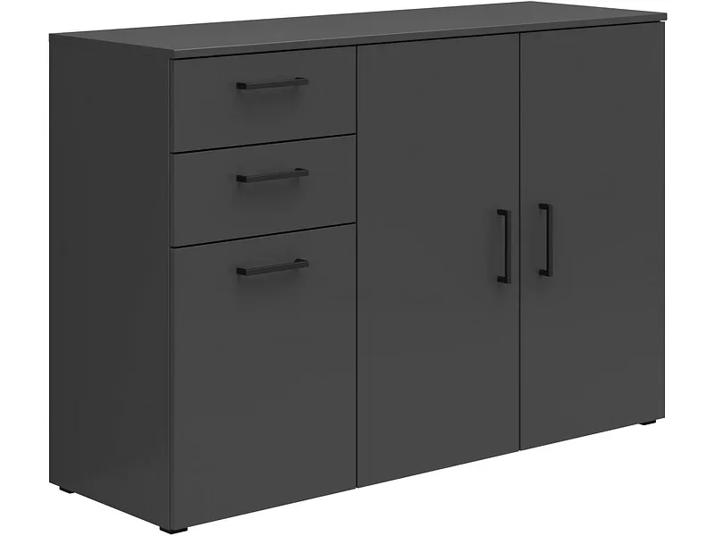 Kommode Multistauraum Graphitfarben , 120/83/40 cm , 2 Schublade(n) 