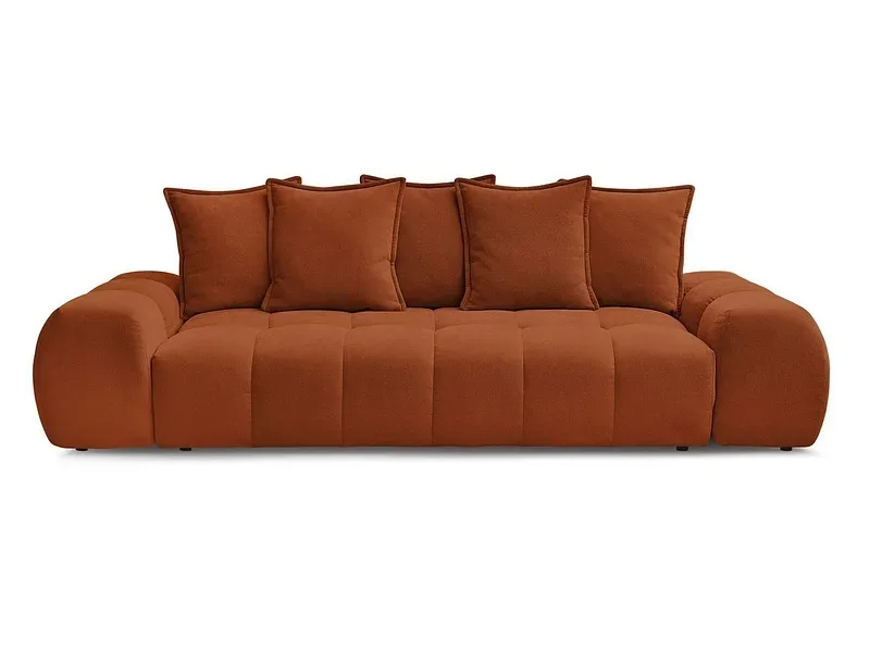 3er Sofa BOBOCHIC EVEREST Stoff mit Textur orange
