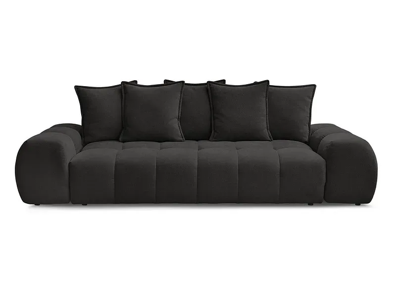3er Sofa BOBOCHIC EVEREST Stoff mit Textur schwarz