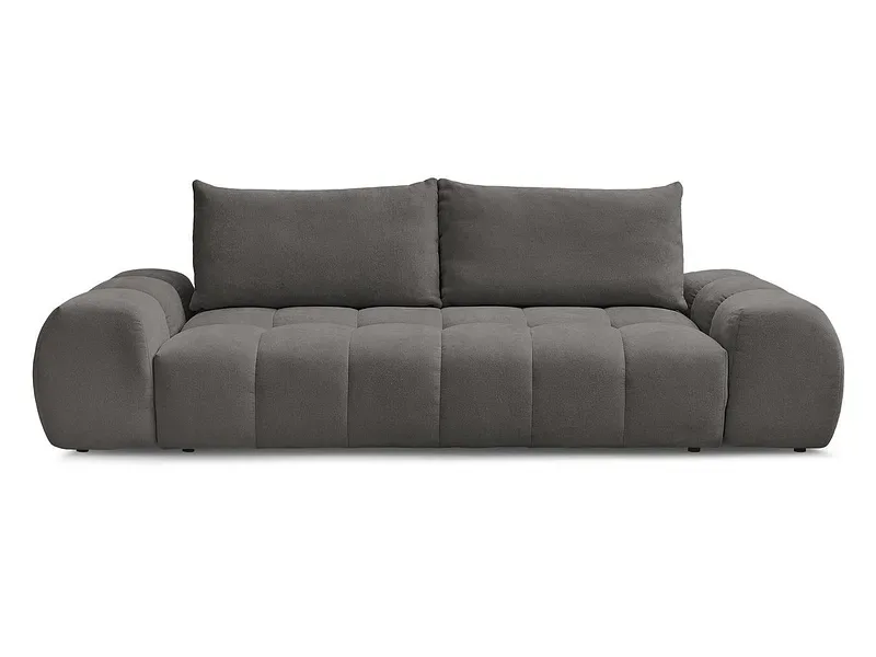 3er Sofa BOBOCHIC EVEREST Stoff mit Textur dunkelgrau