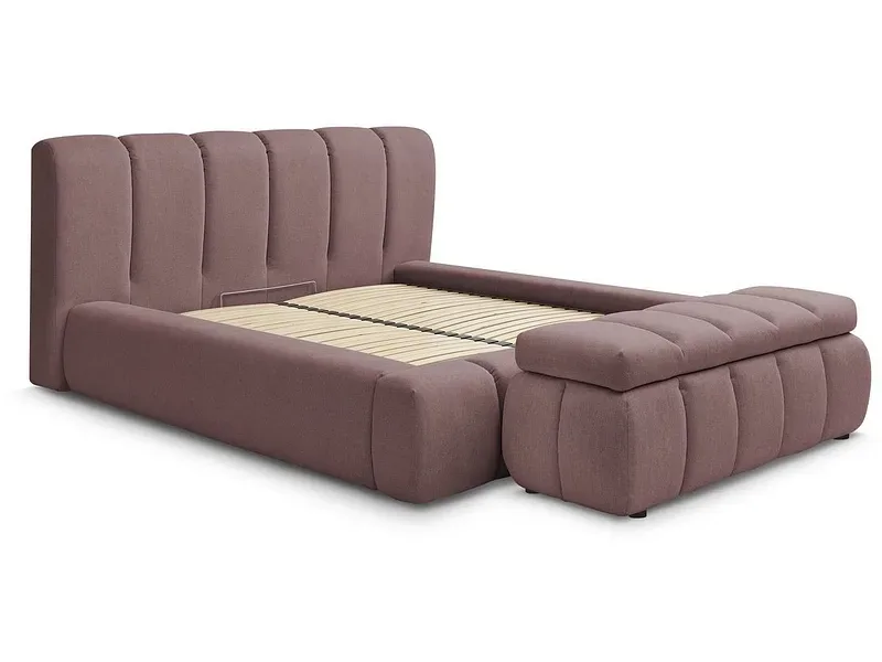 Kastenbett mit Bettkasten BOBOCHIC DENALI 180x200cm stoff rosa