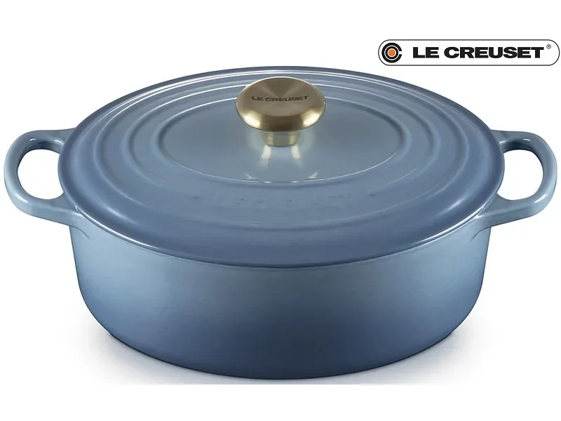 LE CREUSET Bräter SIGNATURE gusseisen hellblau