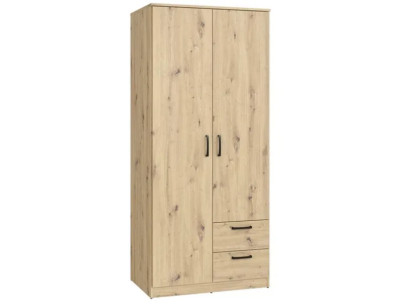 Drehtürenschrank LUBECK artisan eiche 2 Türen 2 Schubladen