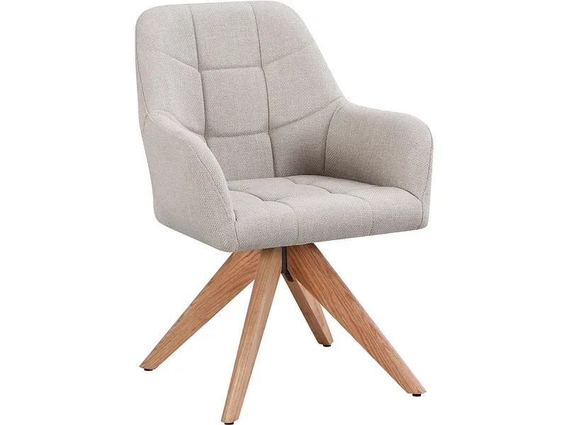 Stuhl WOODY Stoff beige drehsitz