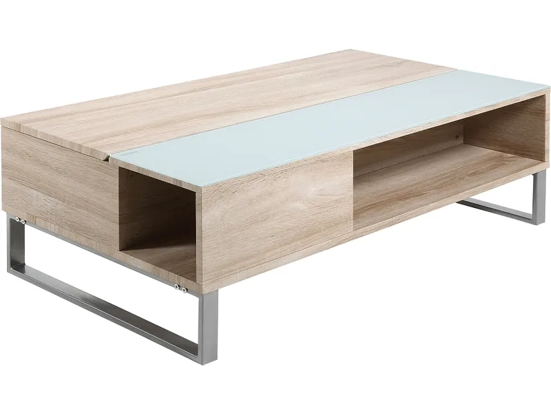 mutoni - Couchtisch Sanders Eiche weiss 110x60x35, One Size, Braun