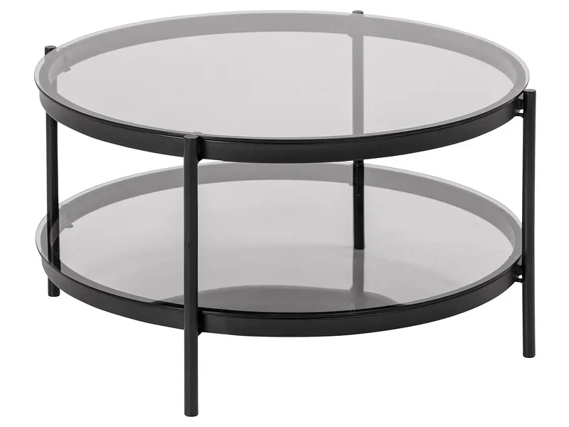 mutoni - Couchtisch Bellevue Glas rauch rund 75, One Size, Schwarz