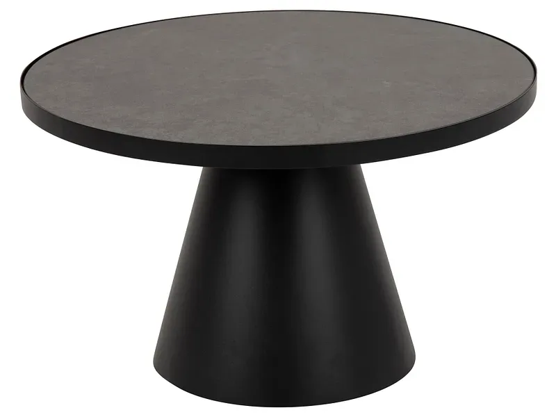 mutoni - Couchtisch Eliot Glas Keramik rund 65, One Size, Schwarz