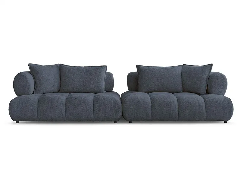 Sofa BOBOCHIC ALYA Boucle-Stoff dunkelblau
