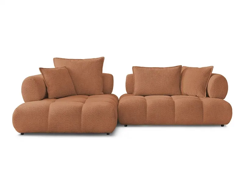 Ecksofa BOBOCHIC ALYA Boucle-Stoff orange