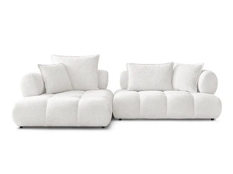 Ecksofa BOBOCHIC ALYA Boucle-Stoff weiss