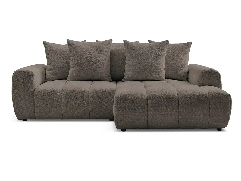 Ecksofa BOBOCHIC ROXELANE Boucle-Stoff rotbraun