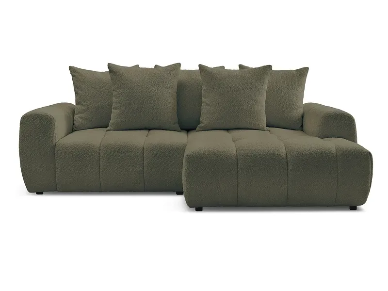 Ecksofa BOBOCHIC ROXELANE Boucle-Stoff grün