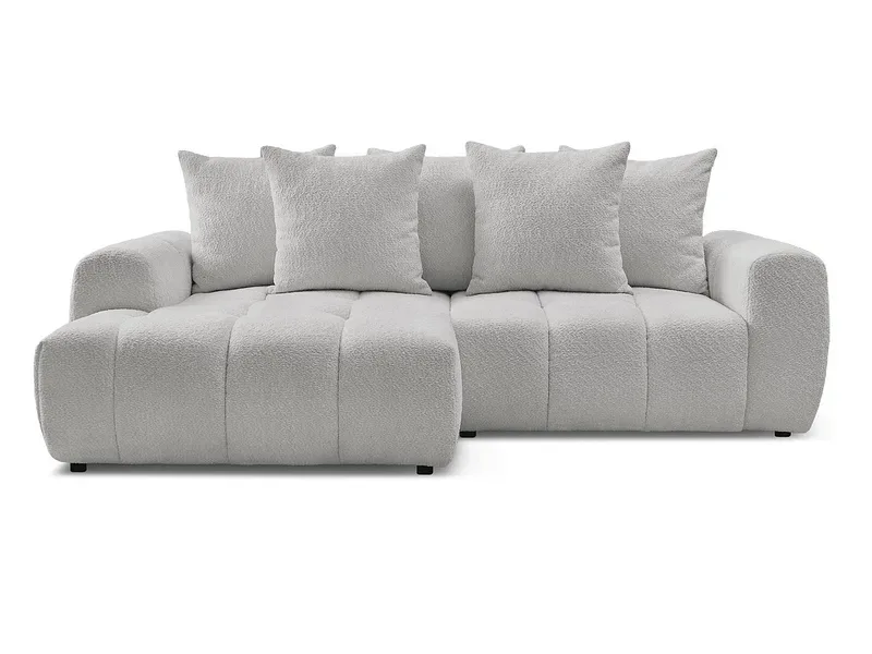 Ecksofa BOBOCHIC ROXELANE Boucle-Stoff hellgrau