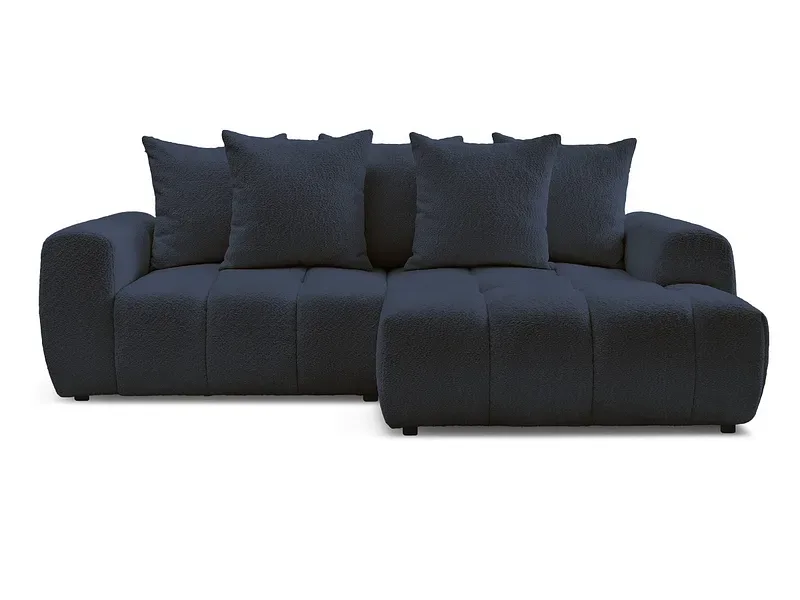 Ecksofa BOBOCHIC ROXELANE Boucle-Stoff dunkelblau