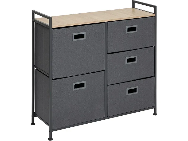 Kommode 5 FIVE SIMPLY SMART TISSA 5 Schubladen 29x83x77cm grau filz