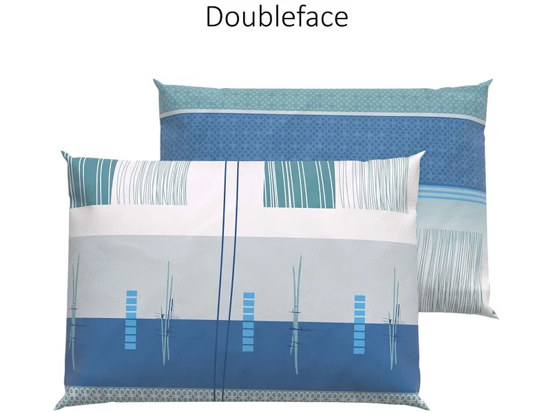 Lotus Bettwaren - Lotus Bettwäsche Jersey Amalfi, Amalfi Jersey Doubleface Bettwäsche, 50 x 70 cm, Blau