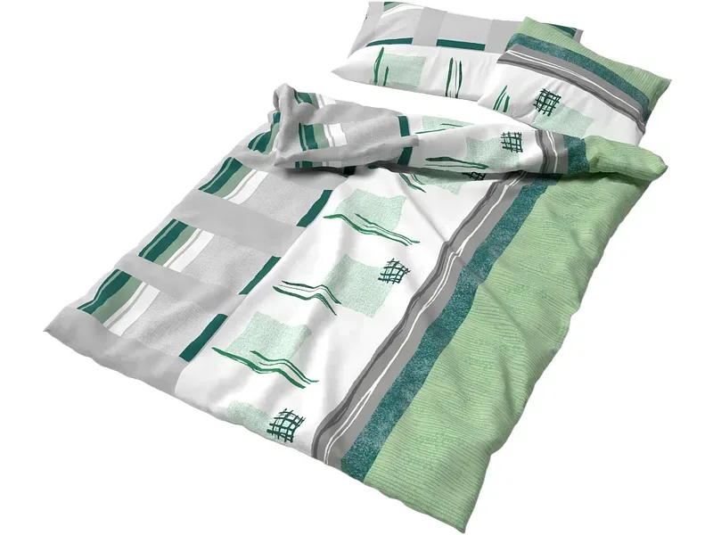 Lotus Bettwaren - Lotus Bettwäsche Jersey Malea, Malea Jersey Doubleface Bettwäsche, 200 x 210 cm, Grün