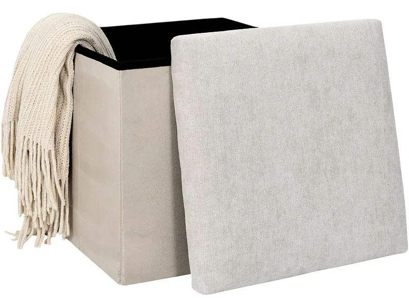 Aufbewahrungshocker HOME DECO FACTORY LIAM 38x38x38cm polyester beige