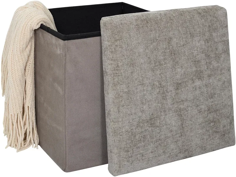 Aufbewahrungshocker HOME DECO FACTORY LIAM 38x38x38cm polyester taupe