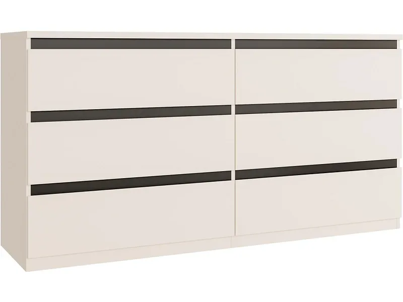 Kommode SUNLIGHT 6 Schubladen 42.2x153.9x79.8cm sand dekor