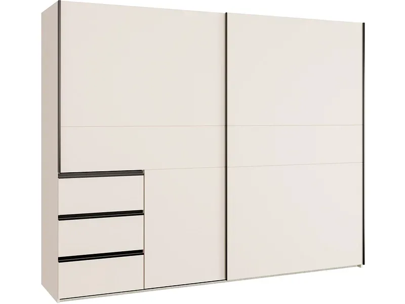 Schwebetürenschrank SUNLIGHT sand 2 Türen 3 Schubladen