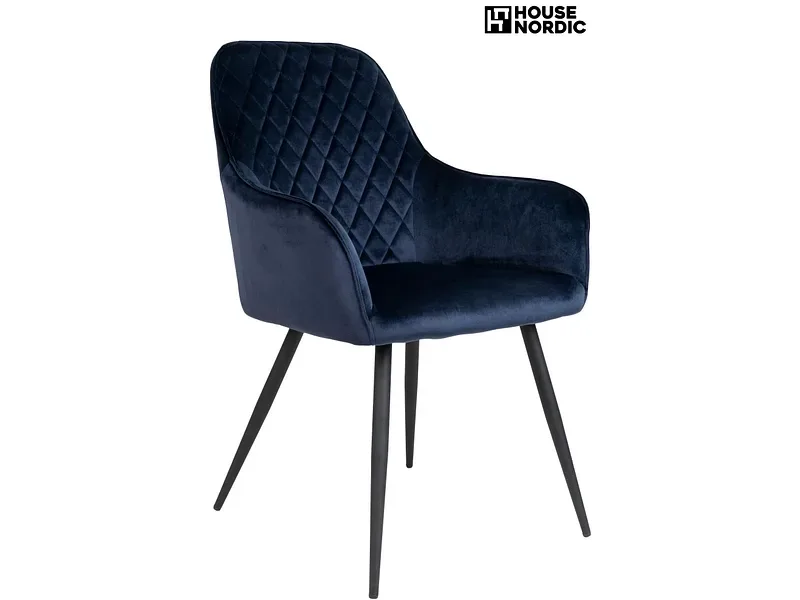 HOUSE NORDIC Stuhl HARBO Samt blau