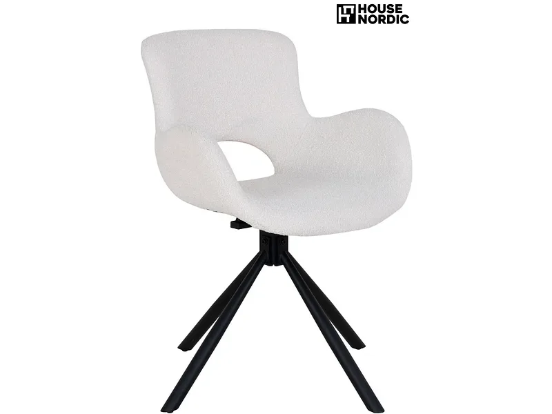 HOUSE NORDIC Stuhl AMORIM Stoff cremeweiss drehsitz