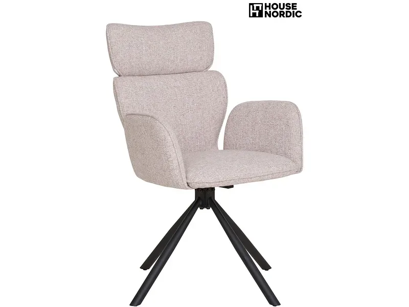 HOUSE NORDIC Stuhl CORDOBA Stoff hellgrau drehsitz