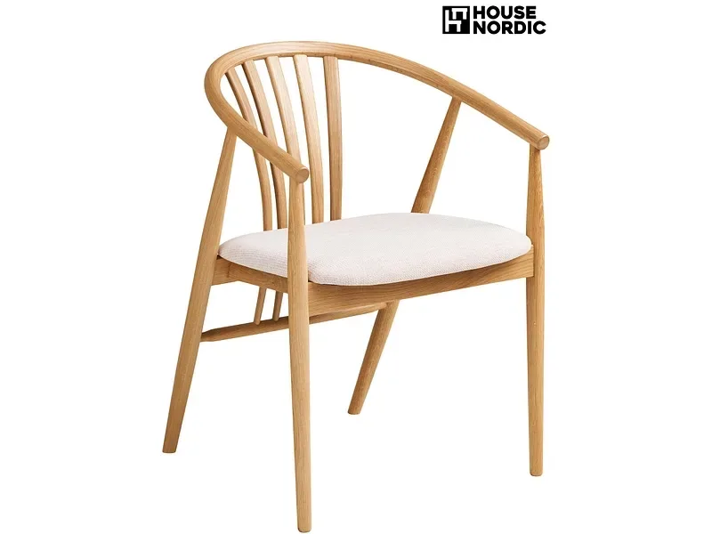 HOUSE NORDIC Stuhl AGUSTIN Stoff hellbraun