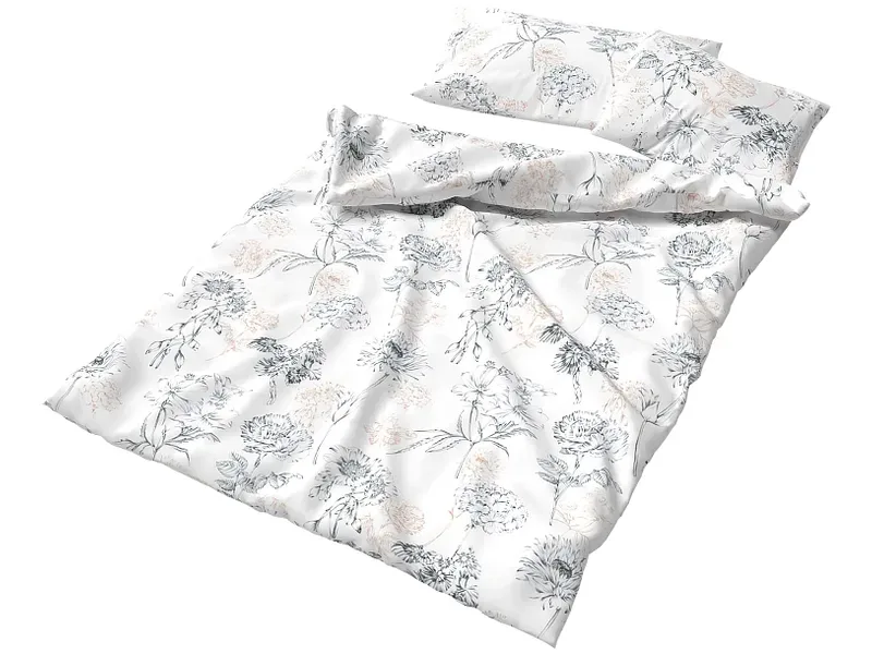Lotus Bettwaren - Lotus Duvetbezug Renforcé Nelly, Nelly Renforcé Duvetbezug, 200 x 210 cm, Grau