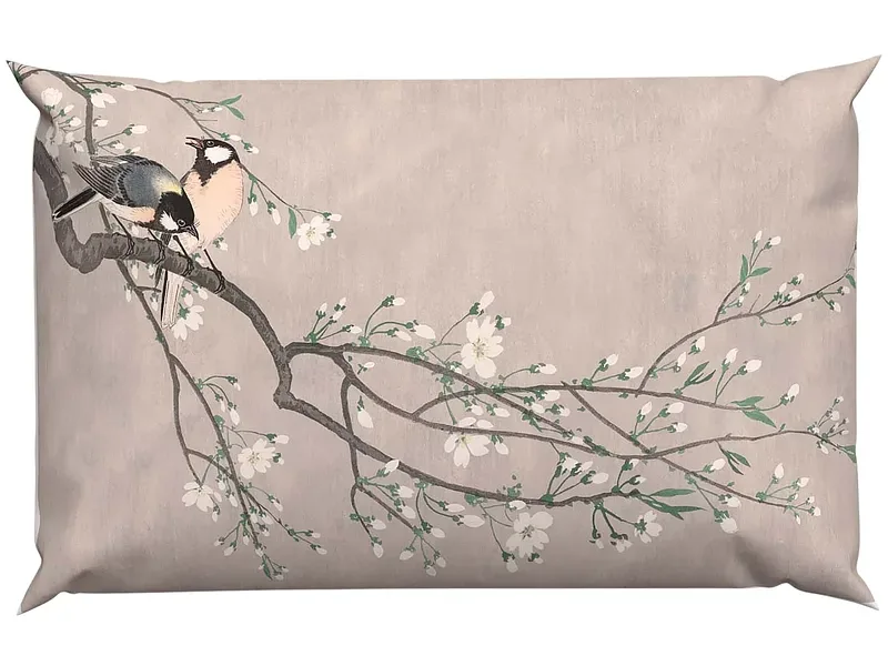 Lotus Bettwaren - Lotus Kopfkissenbezug Bambus Birds spring, Lotus Bambus Birds Spring Kopfkissenbezug, 65 x 100 cm
