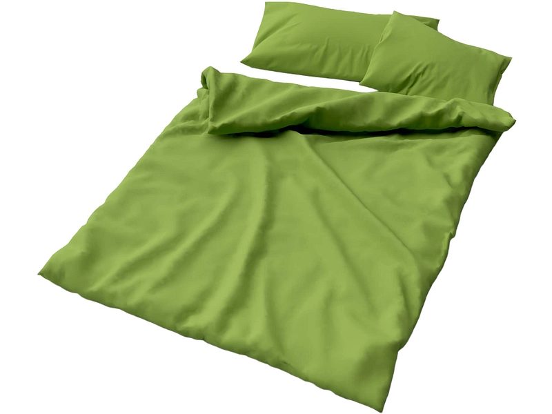 Lotus Bettwaren - Lotus Bettwäsche Bambus Uni, Bambus Uni Bettwäsche, 240 x 240 cm, Kiwi