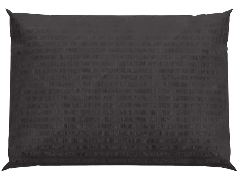 Lotus Bettwaren - Lotus Bettwäsche Satin Seersucker uni, Lotus Satin Seersucker Uni Bettwäsche, 50 x 70 cm, Schwarz