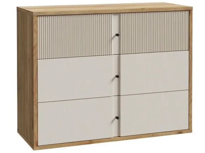 Kommode RANKIN 3 Schubladen 42x104.6x82cm sand dekor / matt