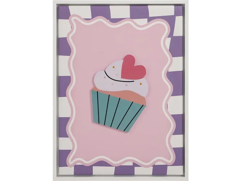 Strukturierte Leinwand CUPCAKE 1 Stück mehrfarbig 40x30x2.3cm