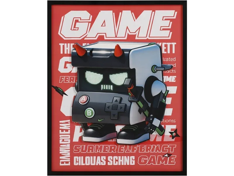Strukturierte Leinwand GAME 1 Stück mehrfarbig 50x40x2.2cm