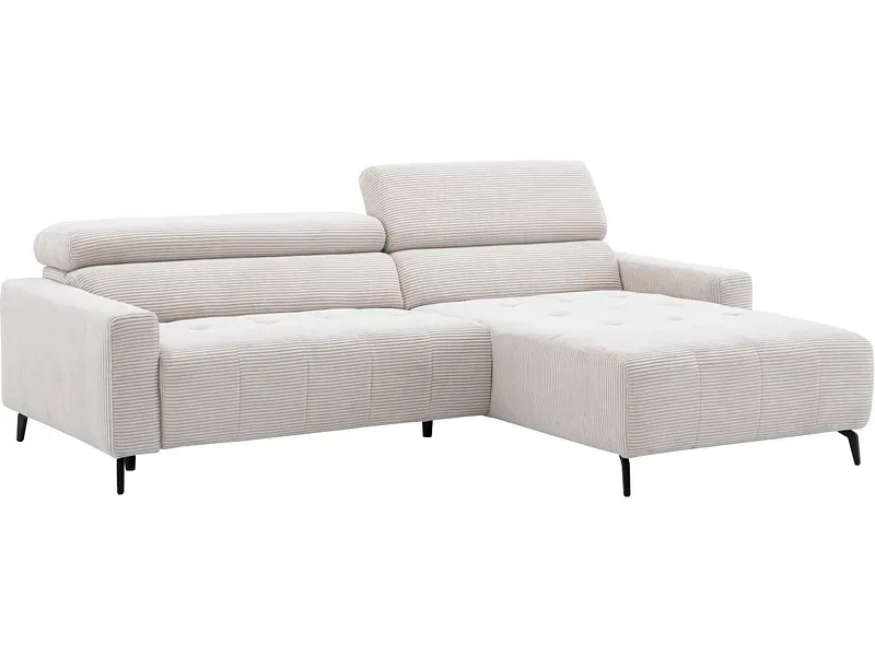 Ecksofa OSLO Cord-Stoff beige