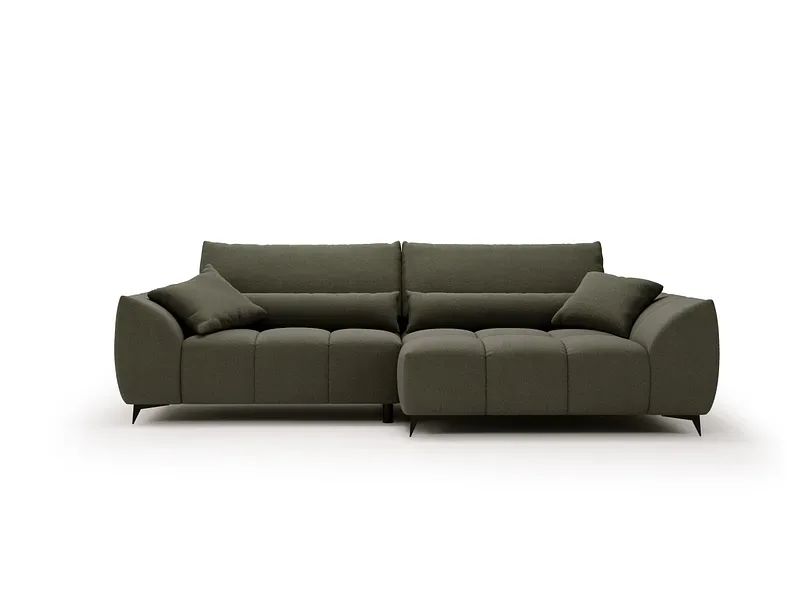 Ecksofa MIRANDA Stoff dunkelgrün