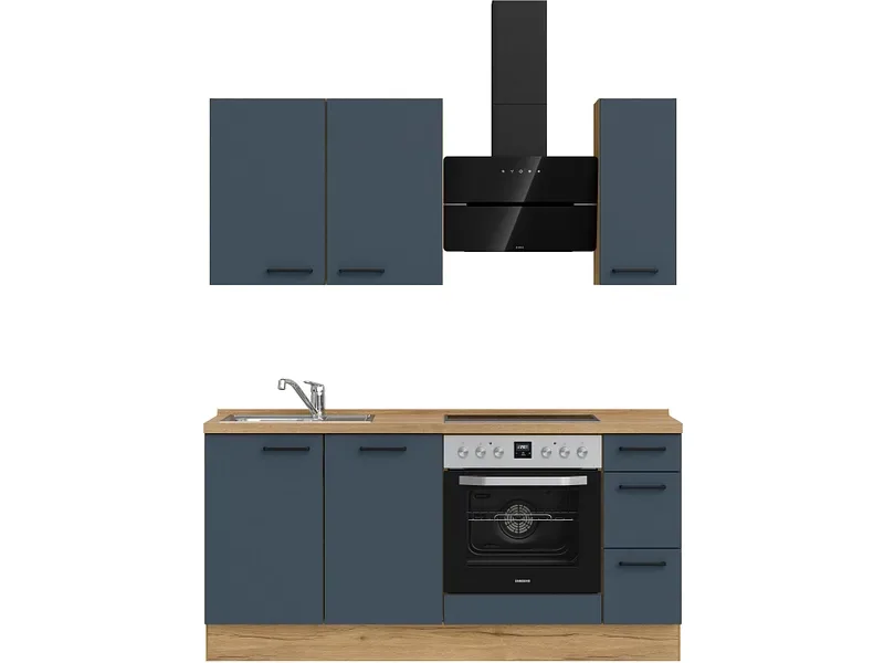 Komplette Küche MODUSET EASYTOUCH PREMIUM Fjordblau 60x180cm