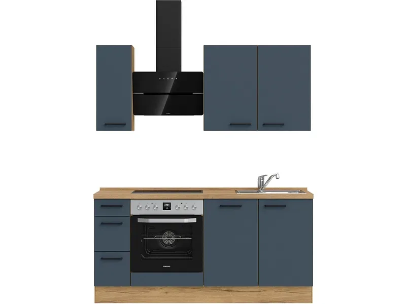 Komplette Küche MODUSET EASYTOUCH PREMIUM Fjordblau 60x180cm