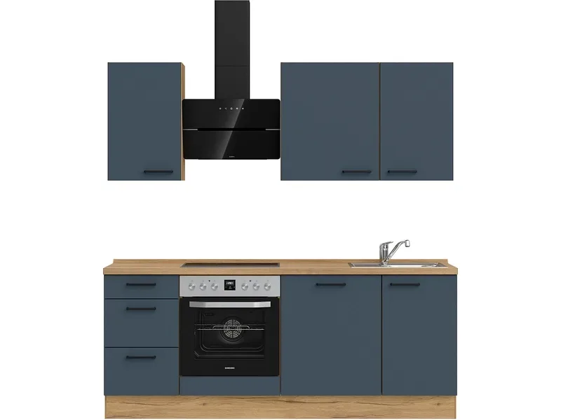 Komplette Küche MODUSET EASYTOUCH PREMIUM Fjordblau 60x210cm