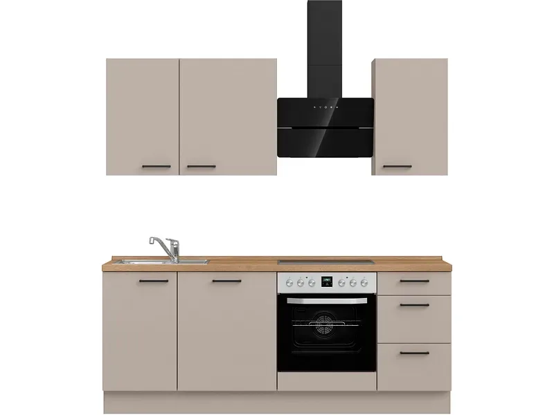 Komplette Küche MODUSET EASYTOUCH PREMIUM Sand ultramatt 60x210cm