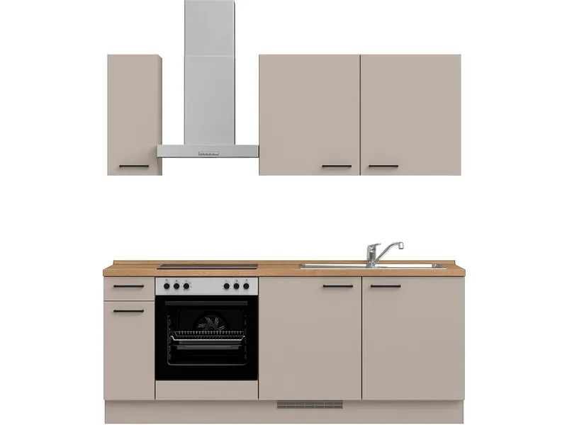 Komplette Küche MODUSET EASYTOUCH CLASSIC Sand ultramatt 60x210cm