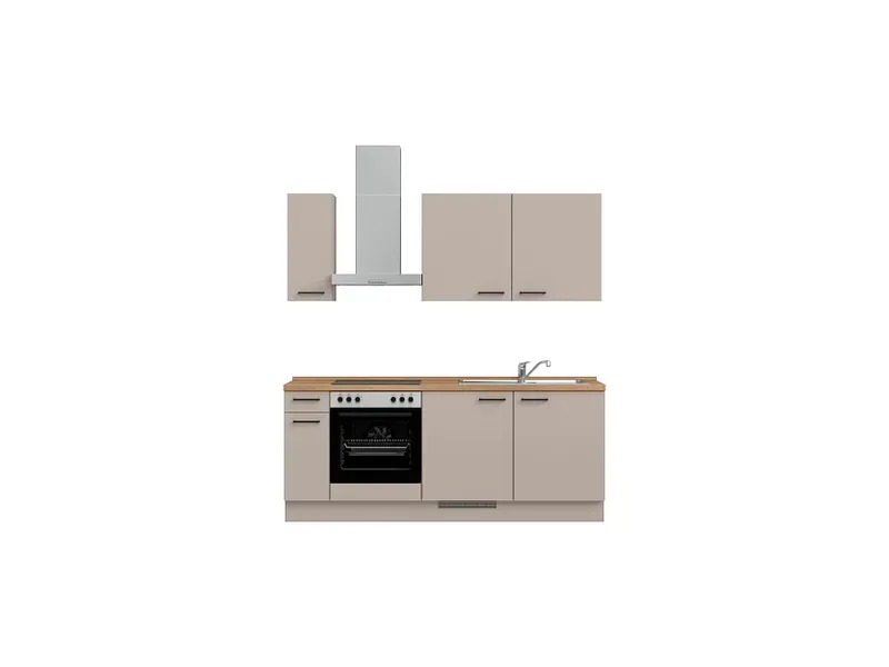 Komplette Küche mit Elektrogeräten MODUSET EASYTOUCH CLASSIC Sand ultramatt 60x210cm