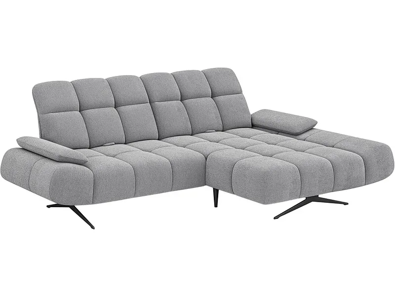 Ecksofa AMATISS MORENO Stoff beton grau