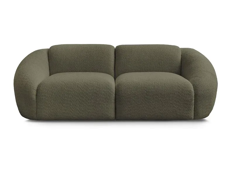 2er Sofa BOBOCHIC TINA Boucle-Stoff grün