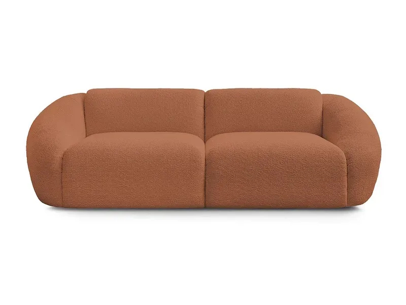 3er Sofa BOBOCHIC TINA Boucle-Stoff orange