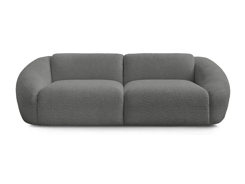 3er Sofa BOBOCHIC TINA Boucle-Stoff dunkelgrau