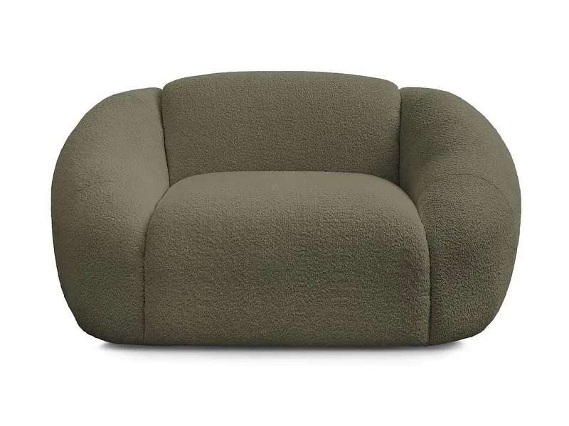 Sessel BOBOCHIC TINA Boucle-Stoff grün